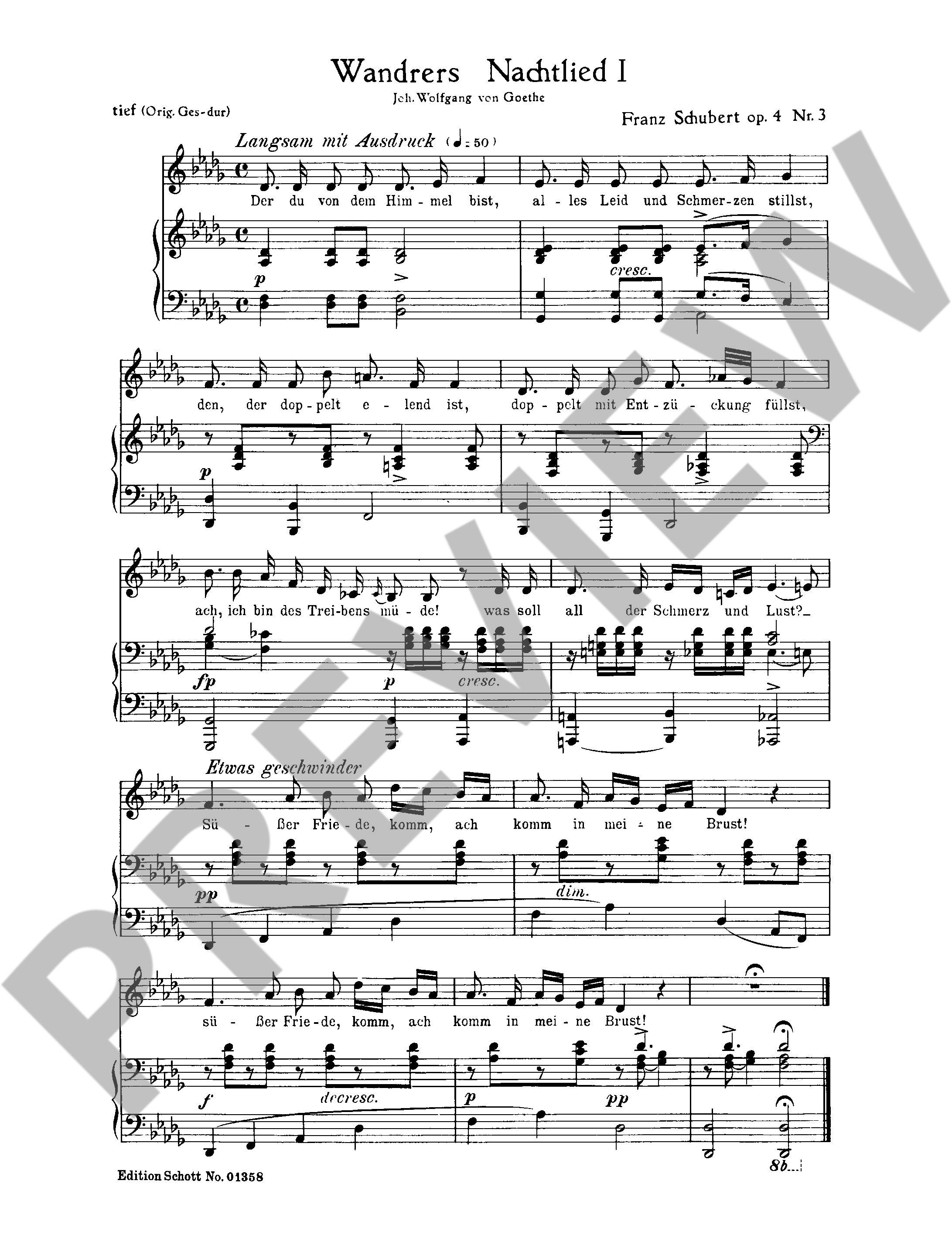Other Cover Image Wandrers Nachtlied I / Der Wanderer op. 4/3 / op. 4/1 
