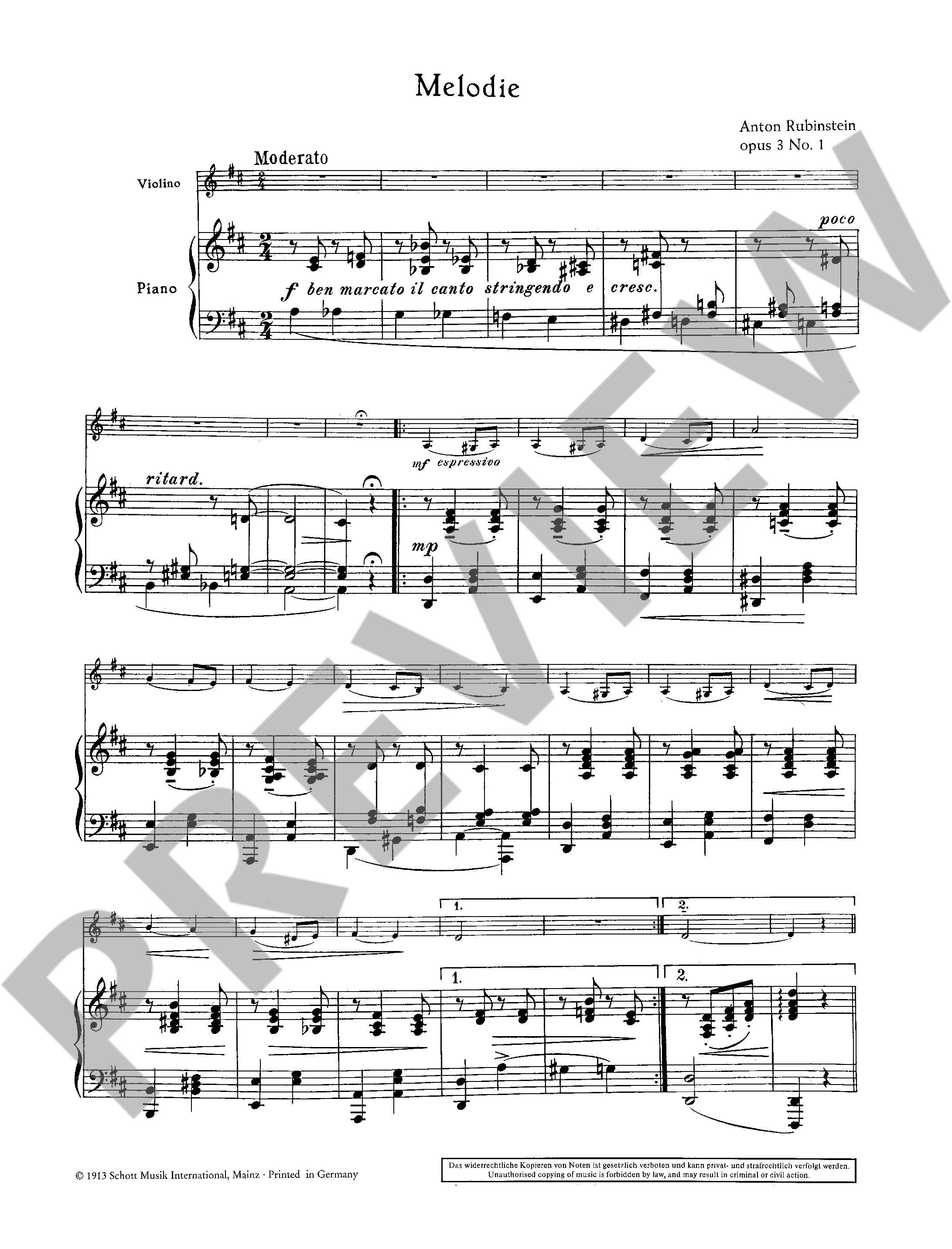 Other Cover Image Melodie in F op. 3/1 