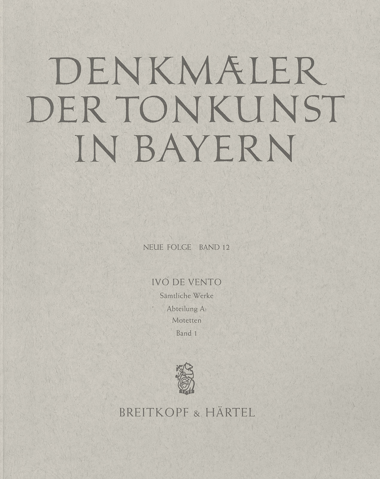 Front Cover Image Sämtliche Werke Band 1 (Abteilung A: Geistliche Werke Band 1)