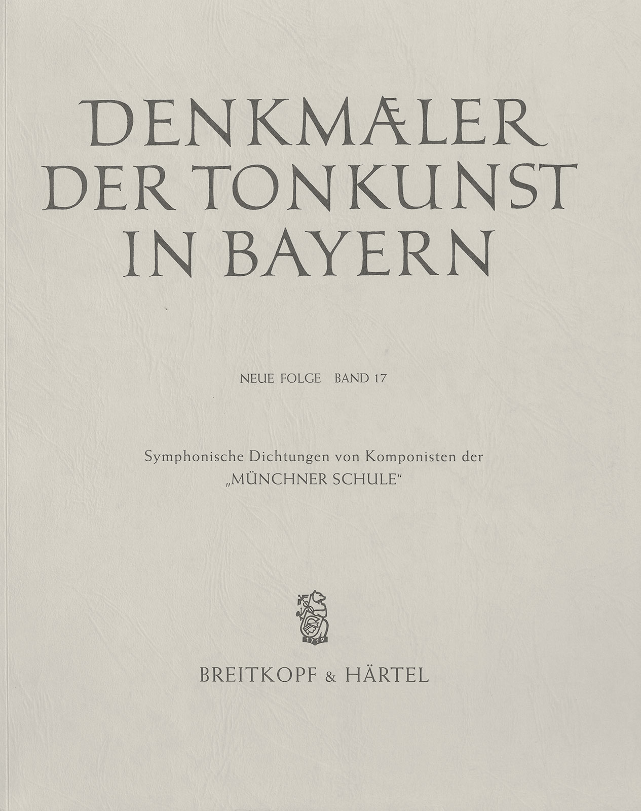 Front Cover Image Symphonische Dichtungen von Komponisten der Münchner Schule