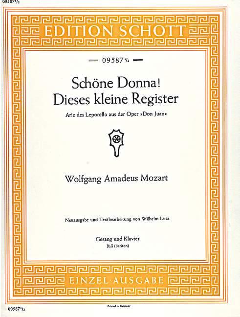 Front Cover Image Schöne Donna! Dieses kleine Register 