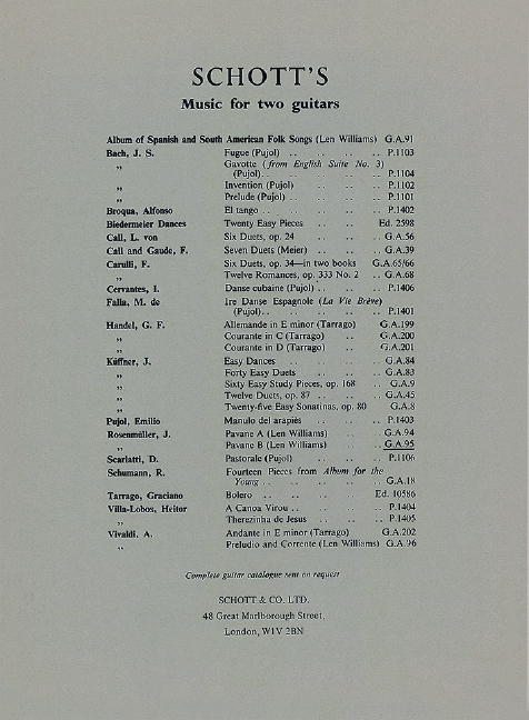 Front Cover Image Pavane in B 