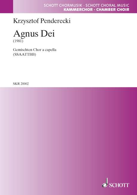 Front Cover Image Agnus Dei 
