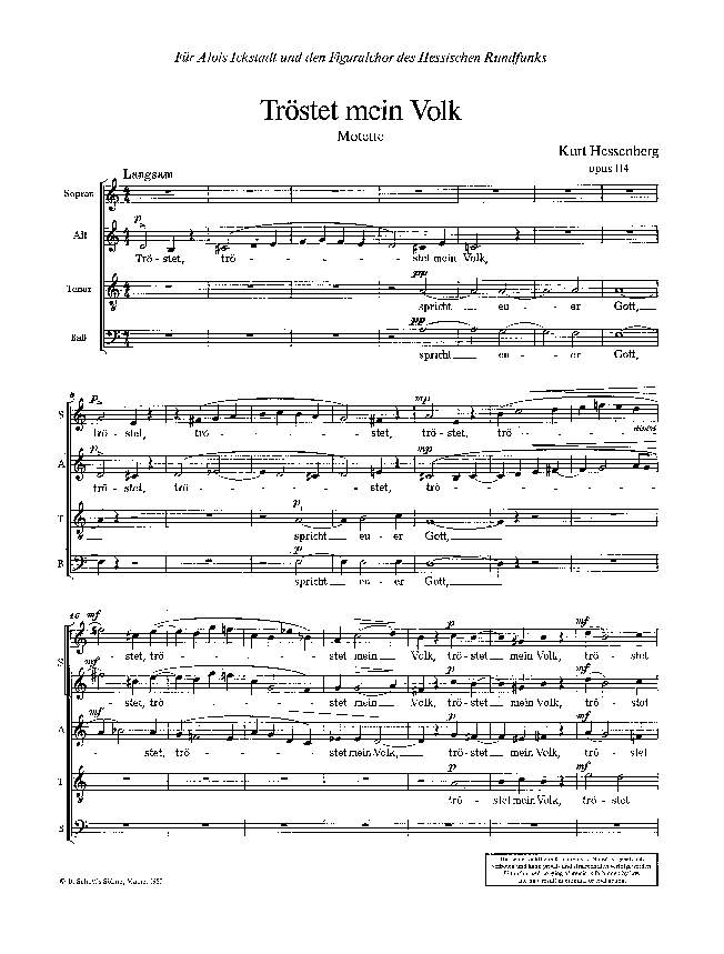 Front Cover Image Tröstet mein Volk op. 114 