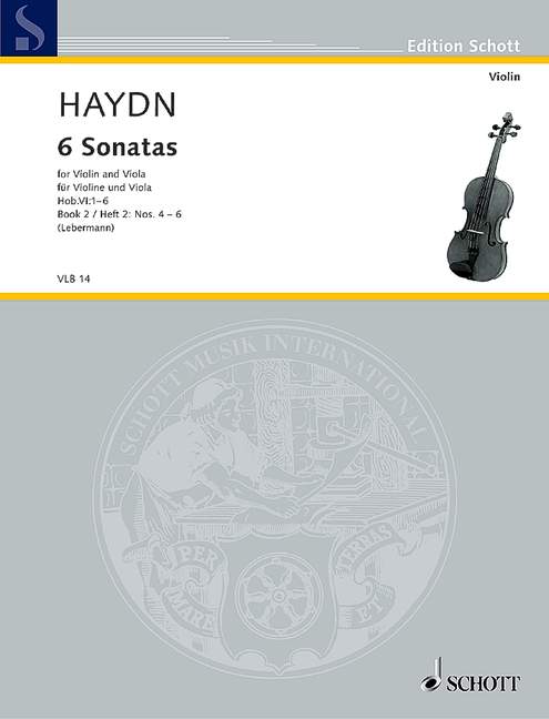 Front Cover Image 6 Sonaten Hob.VI: 1-6 