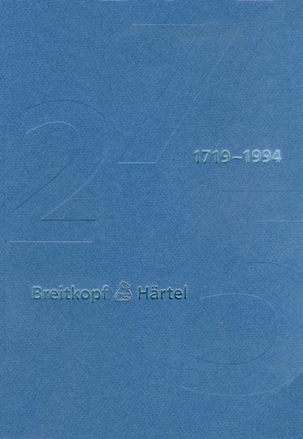 Front Cover Image Breitkopf & Härtel 1719-1994
