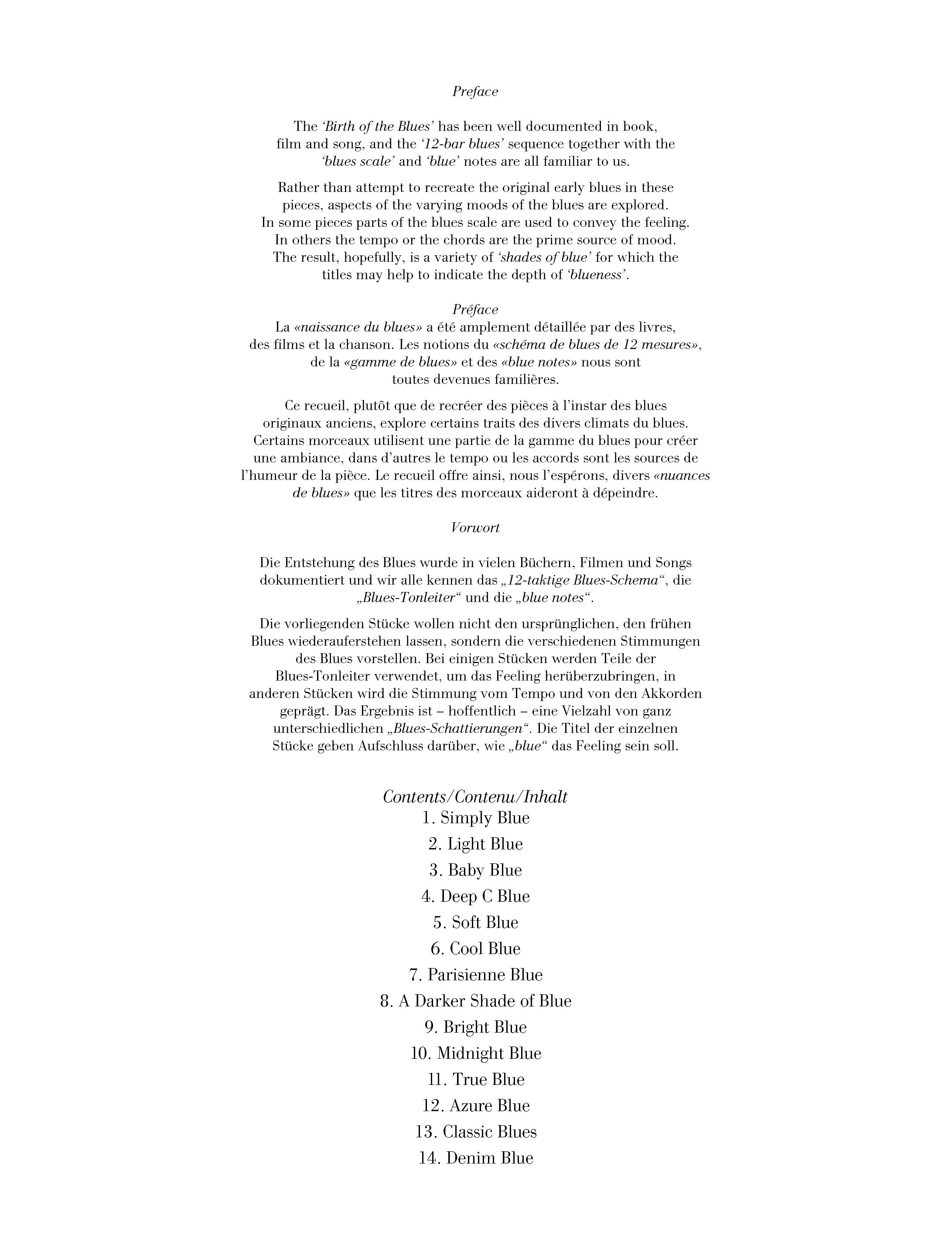 Other Cover Image Blues pieces for piano solo 