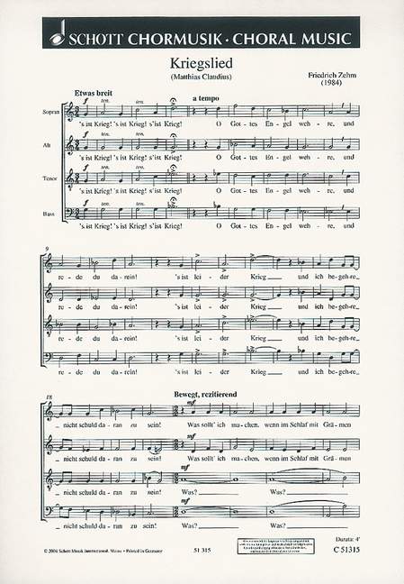 Front Cover Image Kriegslied 