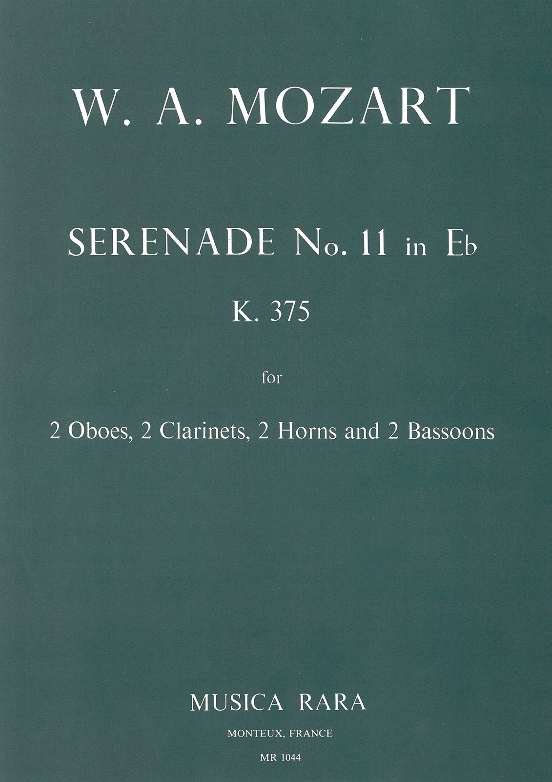 Front Cover Image Serenade in Es Nr. 11 KV 375