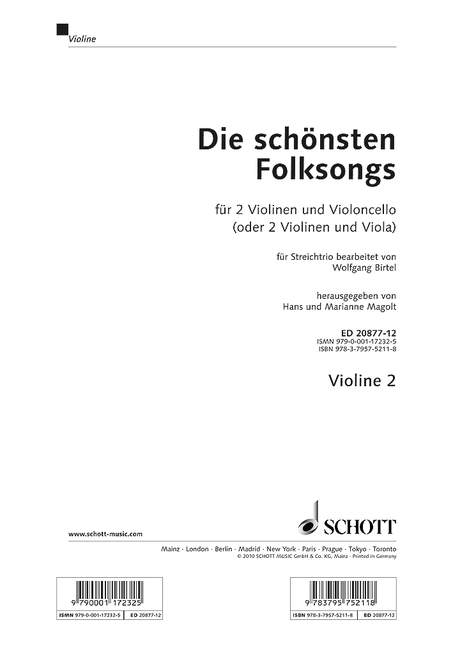 Front Cover Image Die schönsten Folksongs 