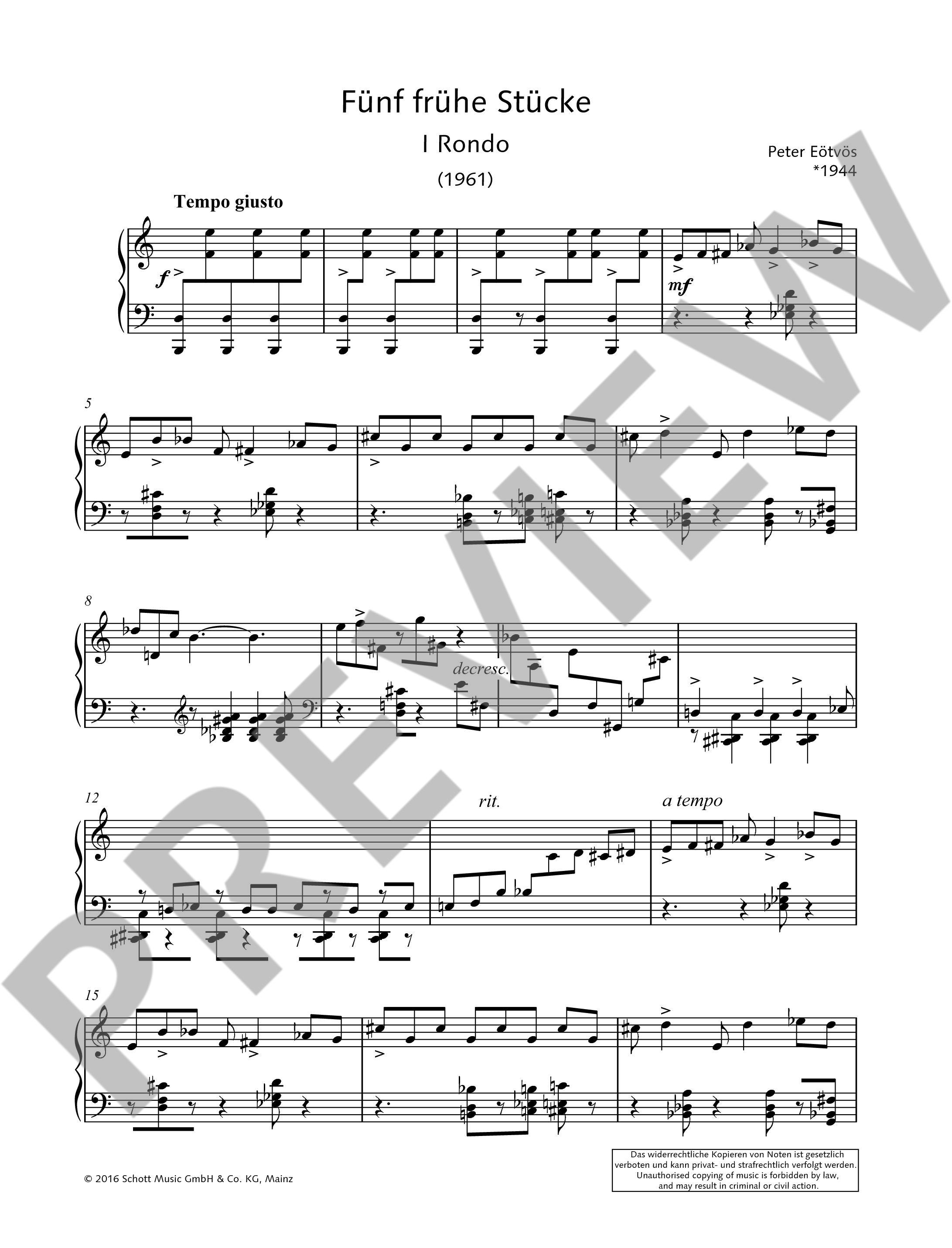 Other Cover Image Fünf frühe Klavierstücke 