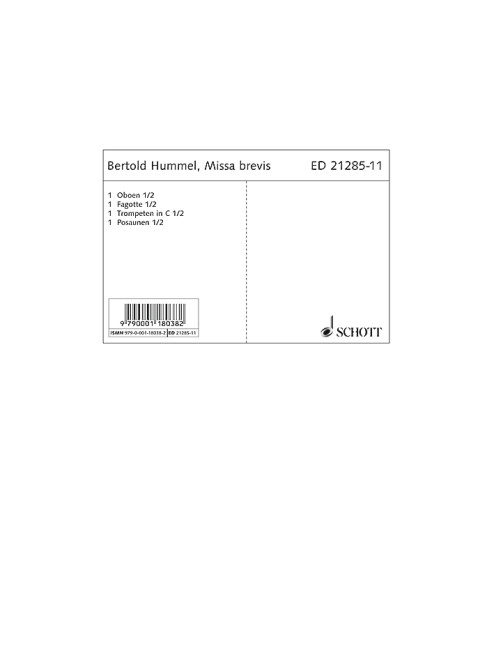 Front Cover Image Missa brevis op. 5 a 