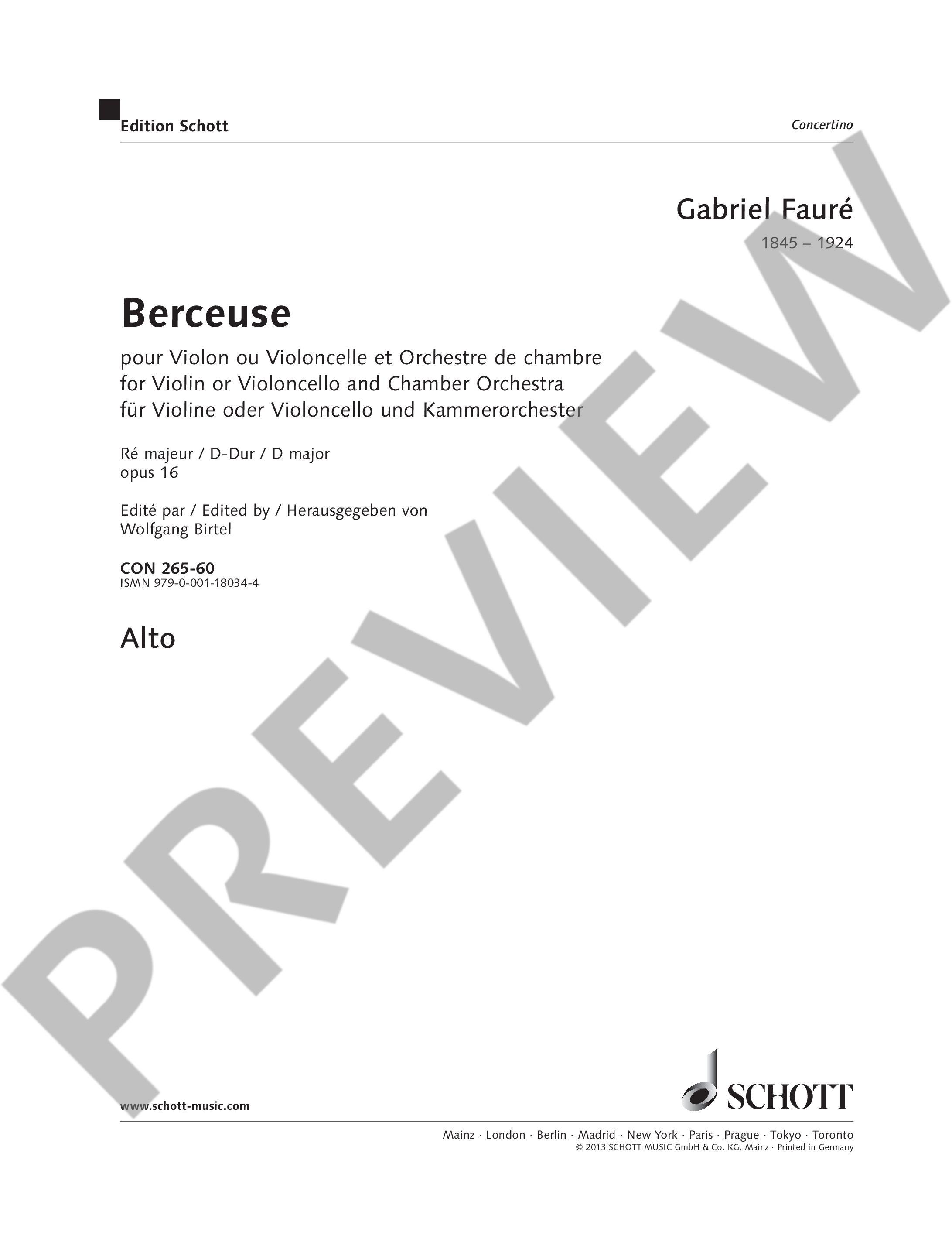 Other Cover Image Berceuse D-Dur op. 16 