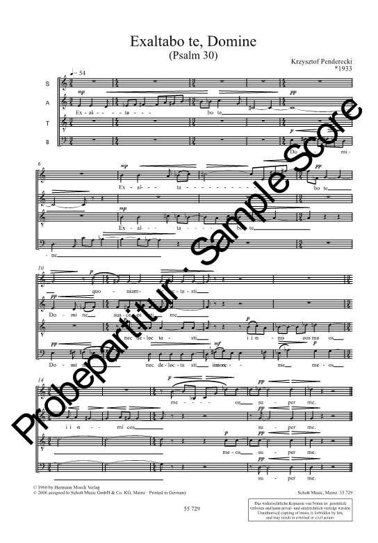Other Cover Image Exaltabo te, Domine (Psalm XXX, Choral) 