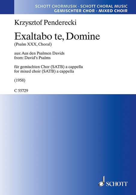 Front Cover Image Exaltabo te, Domine (Psalm XXX, Choral) 