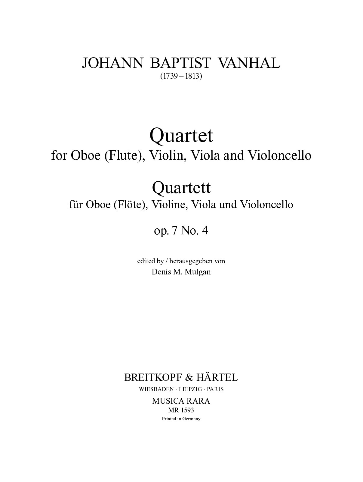 Front Cover Image 6 Quartette op. 7