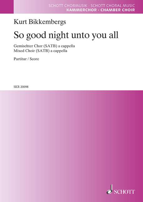 Front Cover Image So good night unto you all 
