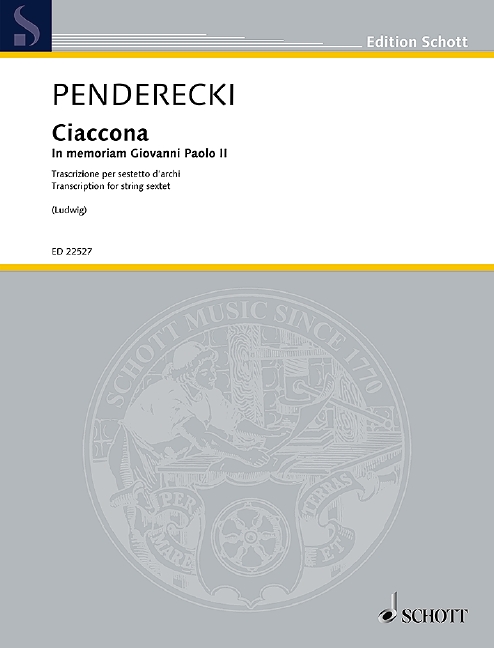 Front Cover Image Ciaccona - In memoriam Giovanni Paolo II 