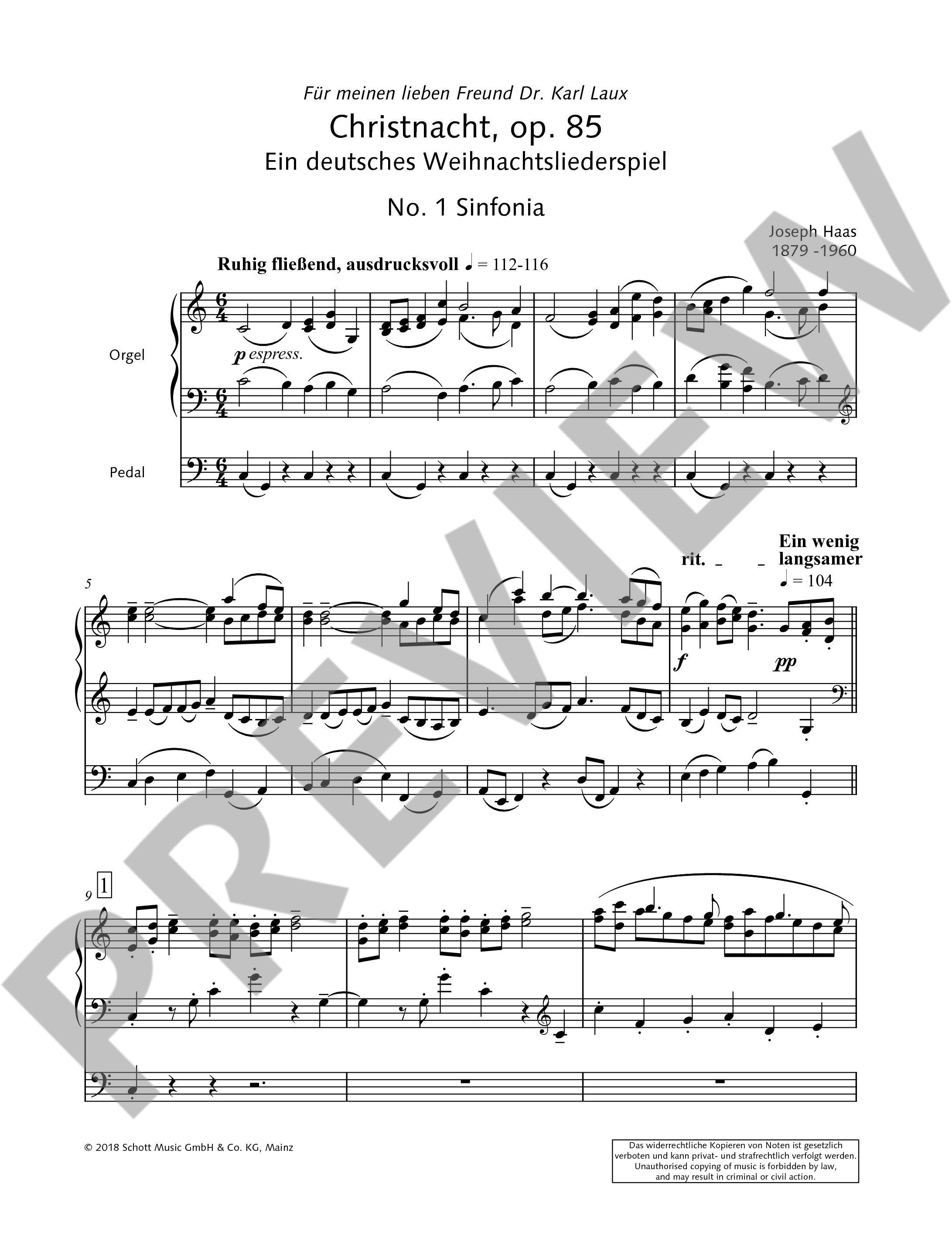 Other Cover Image Christnacht op. 85 