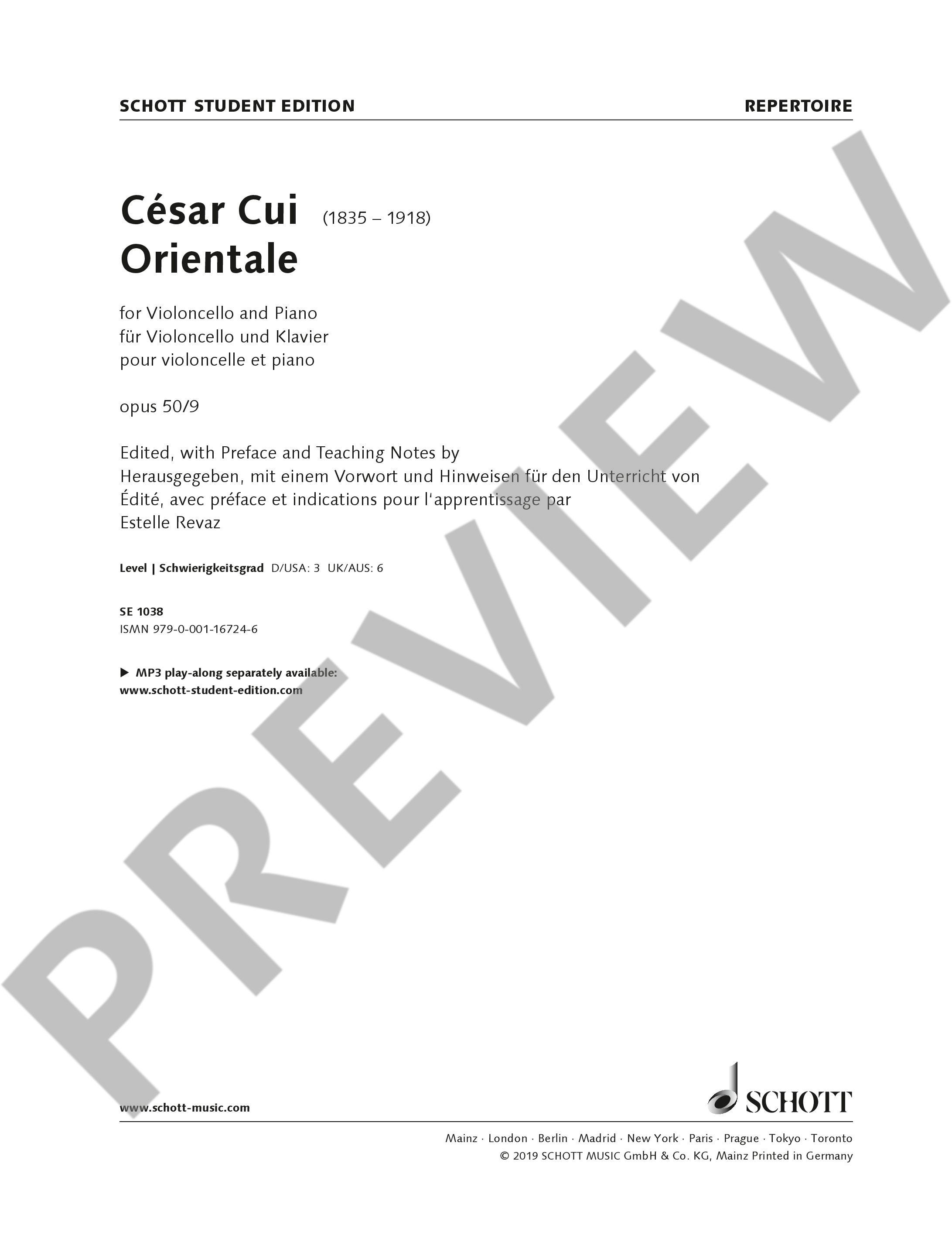 Other Cover Image Orientale op. 50/9 