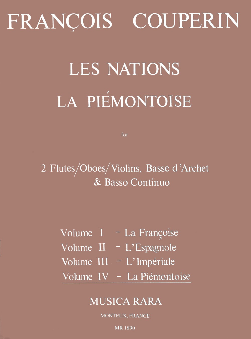 Front Cover Image Les Nations Band IV La Piémontaise "La Piémontoise"
