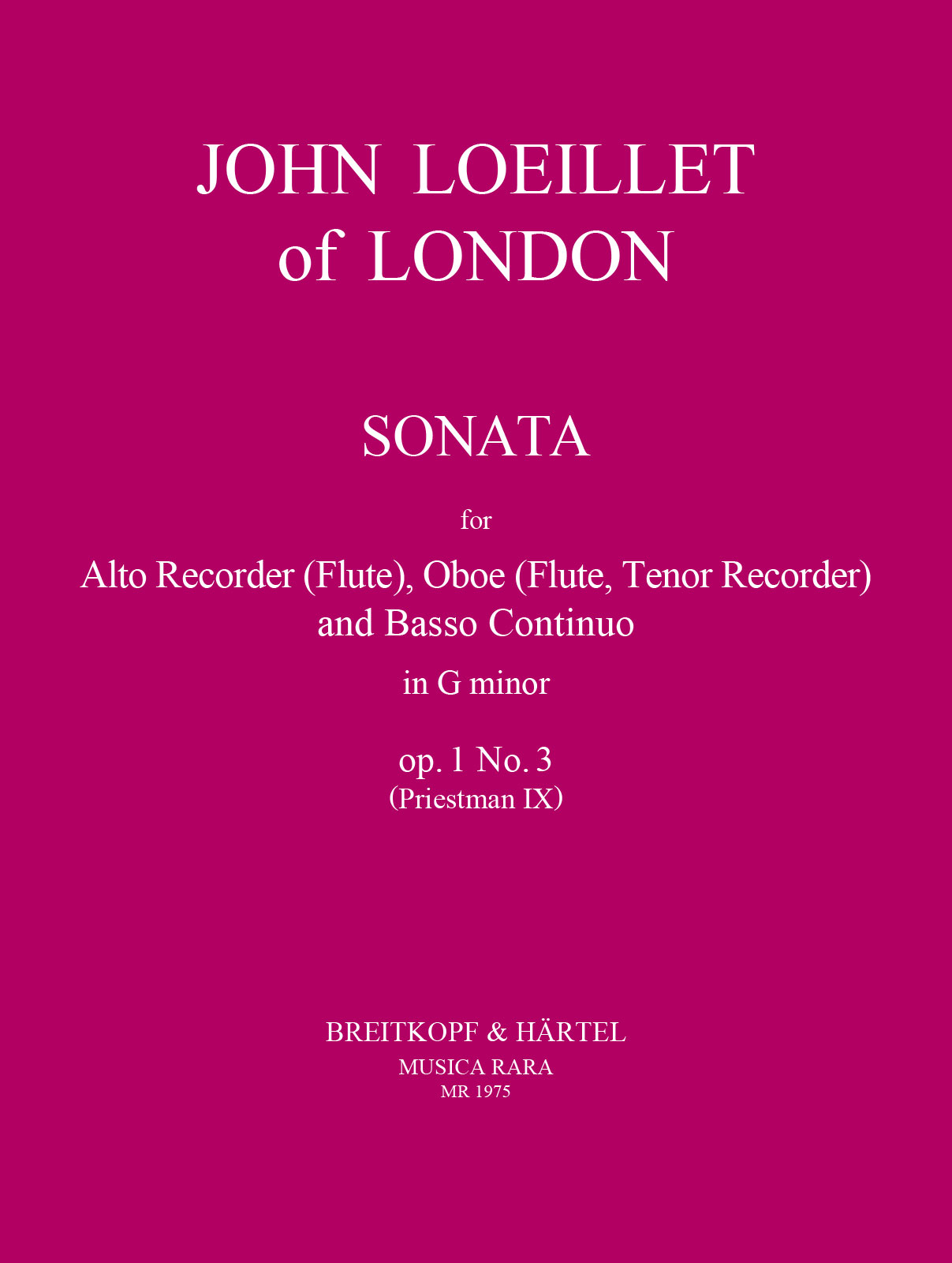 Front Cover Image Sonate in g op. 1/3