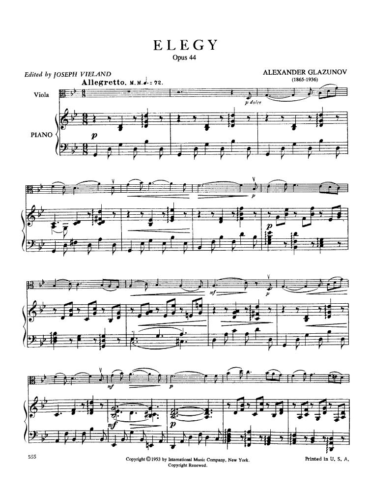 Other Cover Image Elegy op.44 