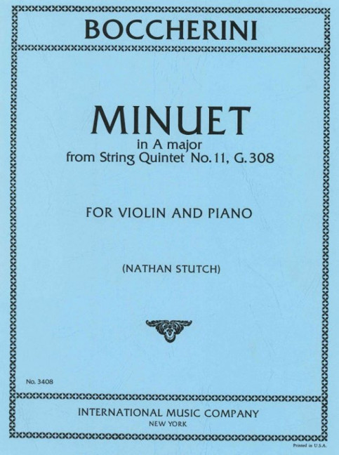 Front Cover Image Minuet in A major G.308 