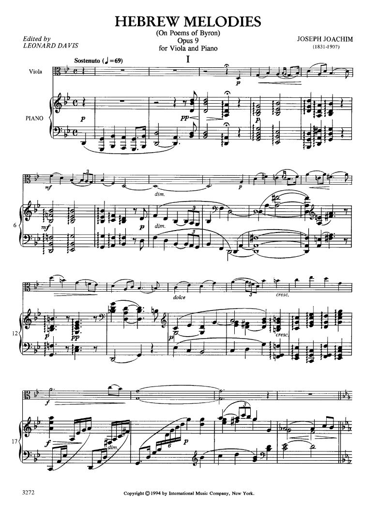 Other Cover Image Hebrew Melodies (on poems of Byron) op.9 