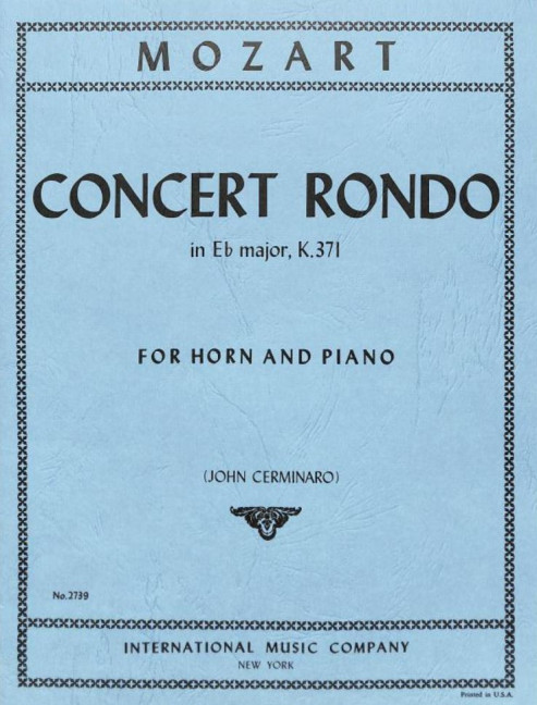 Front Cover Image Concerto Rondo in Eb major KV 371 