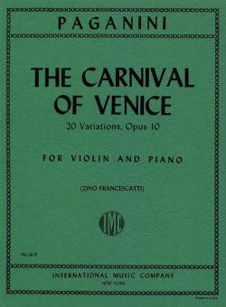 Front Cover Image Carnival of Venice op.10 