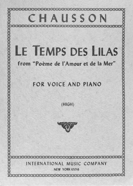 Front Cover Image Le Temps des Lilas 