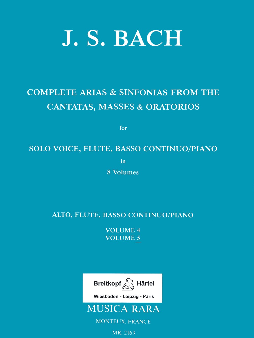 Front Cover Image Sämtliche Arien aus den Kantaten, Messen, Oratorien BWV 94, 103, 117