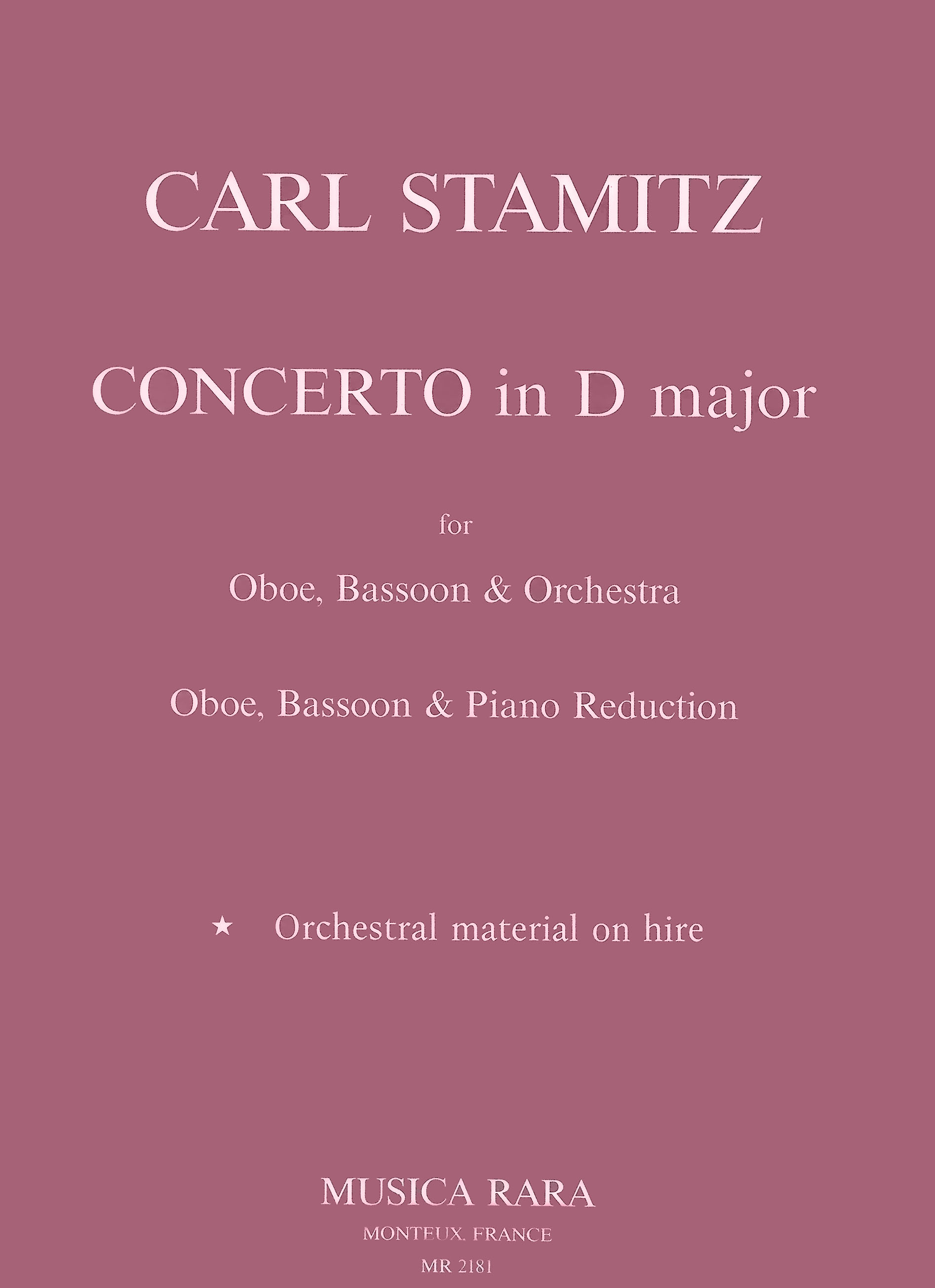 Front Cover Image Concerto in D-dur
