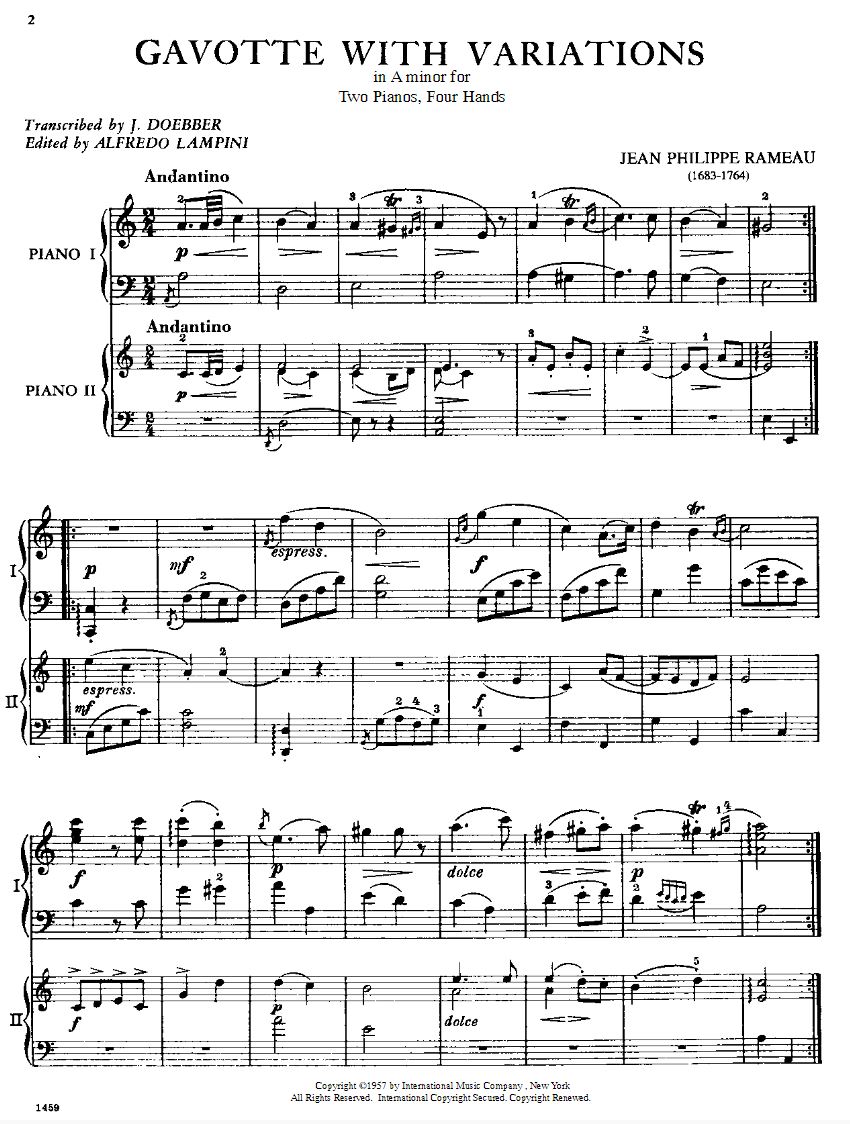Other Cover Image Gavotte with Variations A minor 