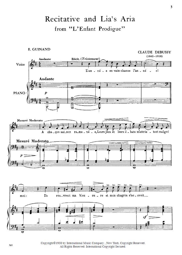 Front Cover Image Lia's Recitative & Aria 