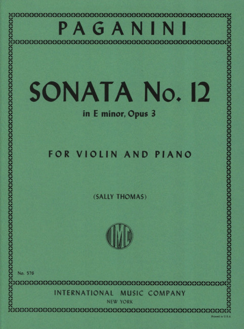 Front Cover Image Sonata No. 12 in E minor op.3 