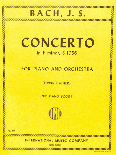 Front Cover Image Concerto in F minor BWV1056 