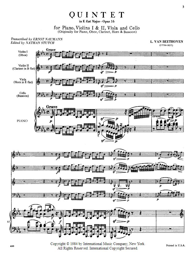 Other Cover Image Quintett in Eb-Major op. 16 