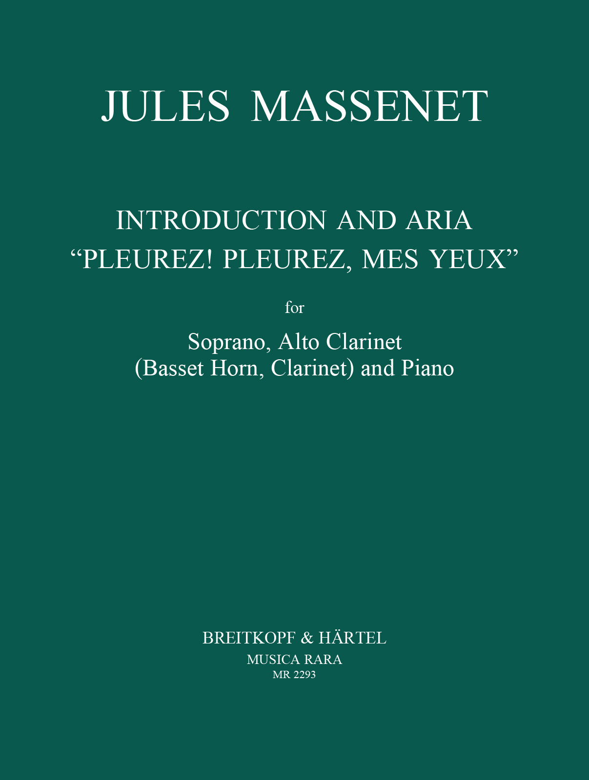 Front Cover Image Introduction and Aria: Pleurez, pleurez, mes yeux