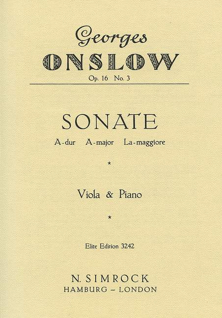 Vorderes Coverbild Sonate A-Dur op. 16/3 