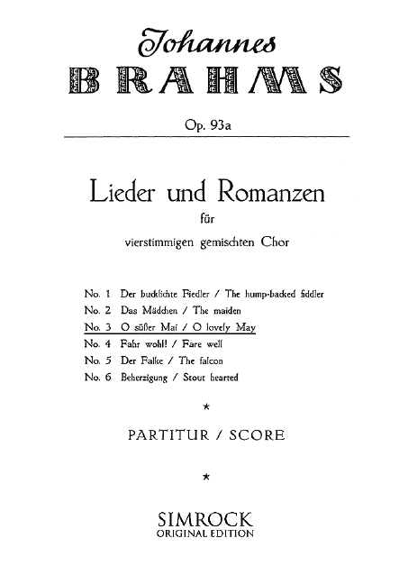 Vorderes Coverbild Lieder und Romanzen op. 93a 