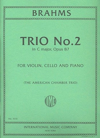 Vorderes Coverbild Trio No. 2 in C major OP. 87 