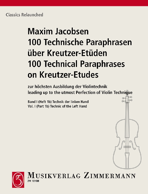 Vorderes Coverbild 100 Technische Paraphrasen über Kreutzer-Etüden Band 1, 1b