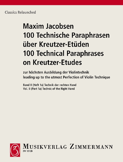 Vorderes Coverbild 100 Technische Paraphrasen über Kreutzer-Etüden Band 2, 1a