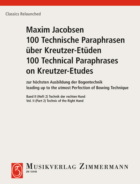 Vorderes Coverbild 100 Technische Paraphrasen über Kreutzer-Etüden Band II Heft 2