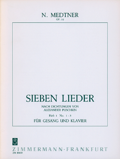 Vorderes Coverbild Sieben Lieder op. 52 Heft 1 Nr. 1-3