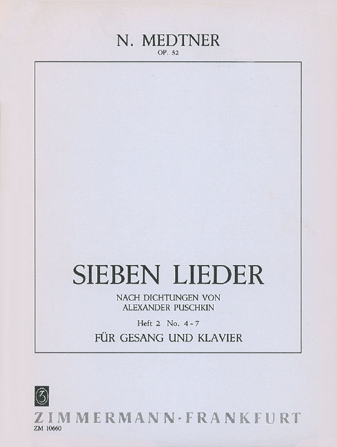 Vorderes Coverbild Sieben Lieder op. 52 Heft 2 Nr. 4-7