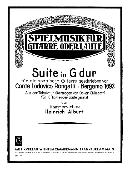 Vorderes Coverbild Suite in G-Dur 