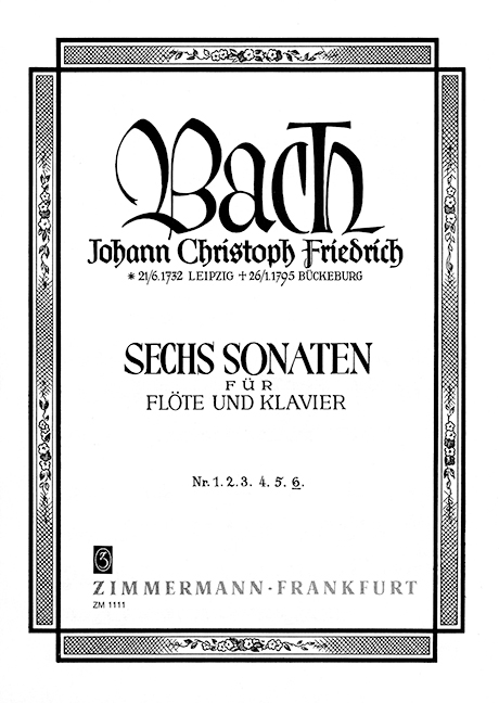 Vorderes Coverbild Sechs Sonaten BR B20/ Wf VIII:3/6 